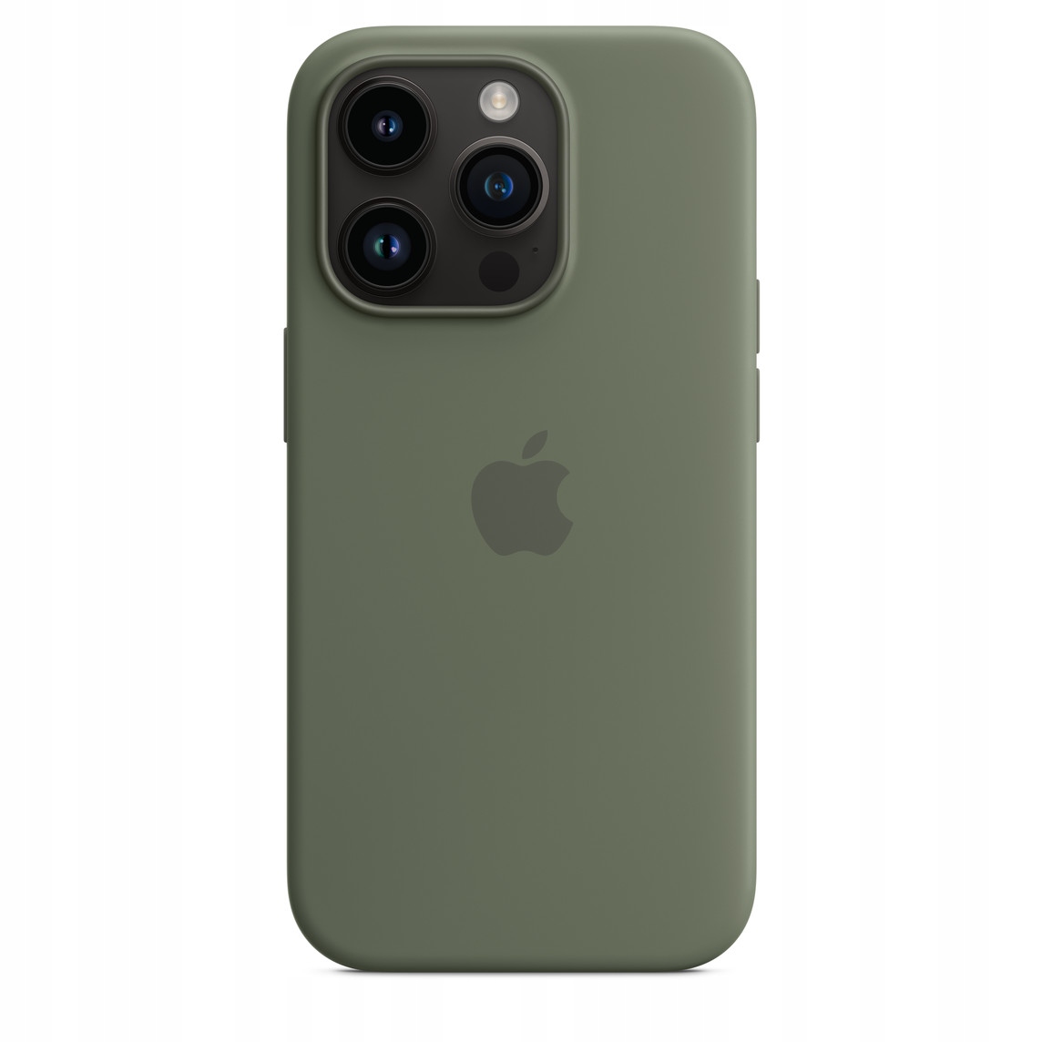 Silikonový kryt Magnetický iPhone 14 Pro Max Olive olivový Hedvábně