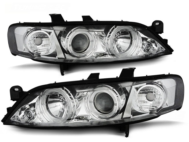 LAMPY REFLEKTORY OPEL VECTRA B 99-02 RINGI CHROME