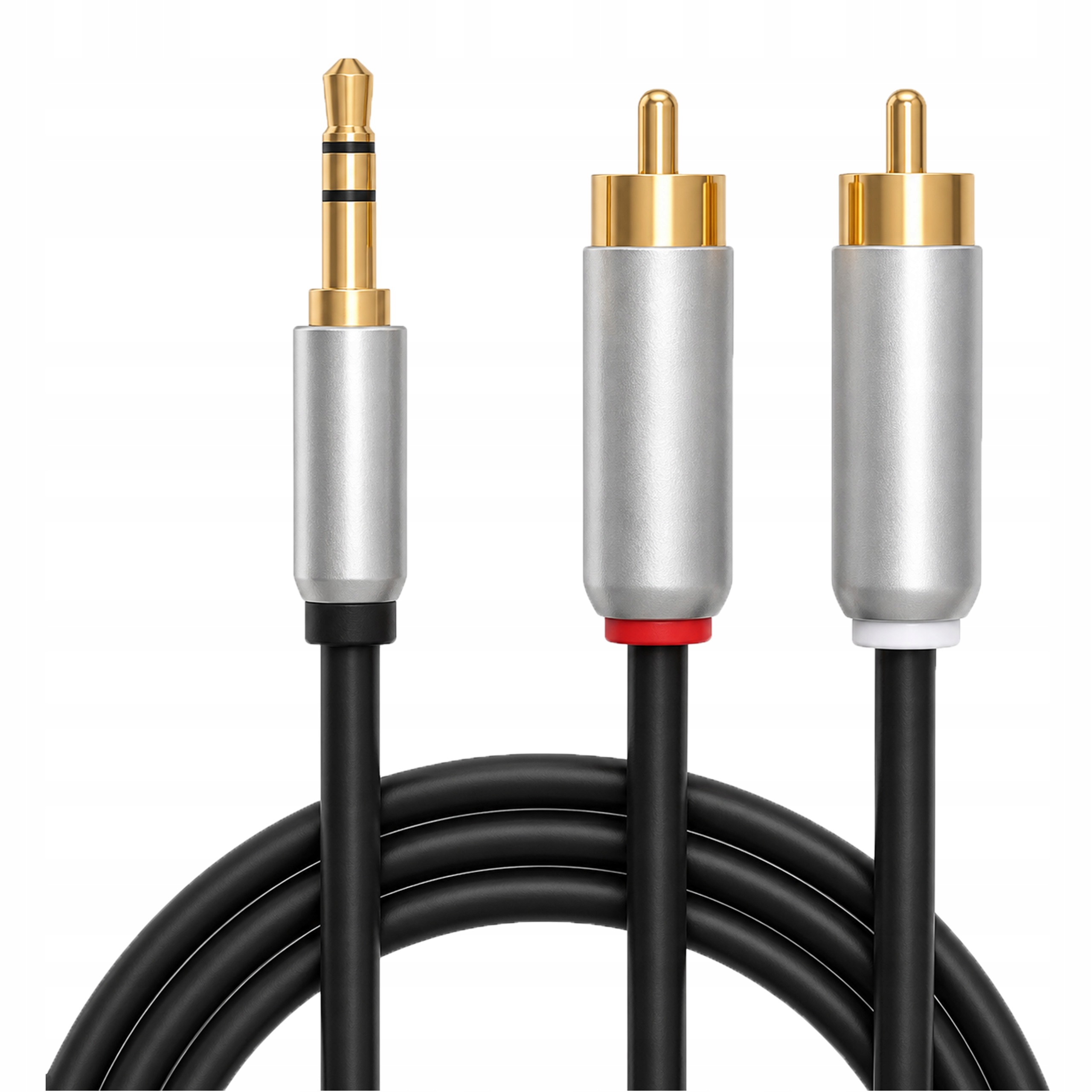 Kabel Przewód 2X Rca Cinch Jack 3.5MM Gold Złoty 1,5M