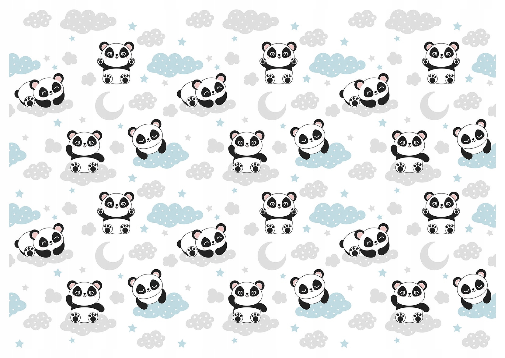 Fototapeta Pandy obláčky hvězdy měsíc do dětského pokoje 368x280 lepidlo