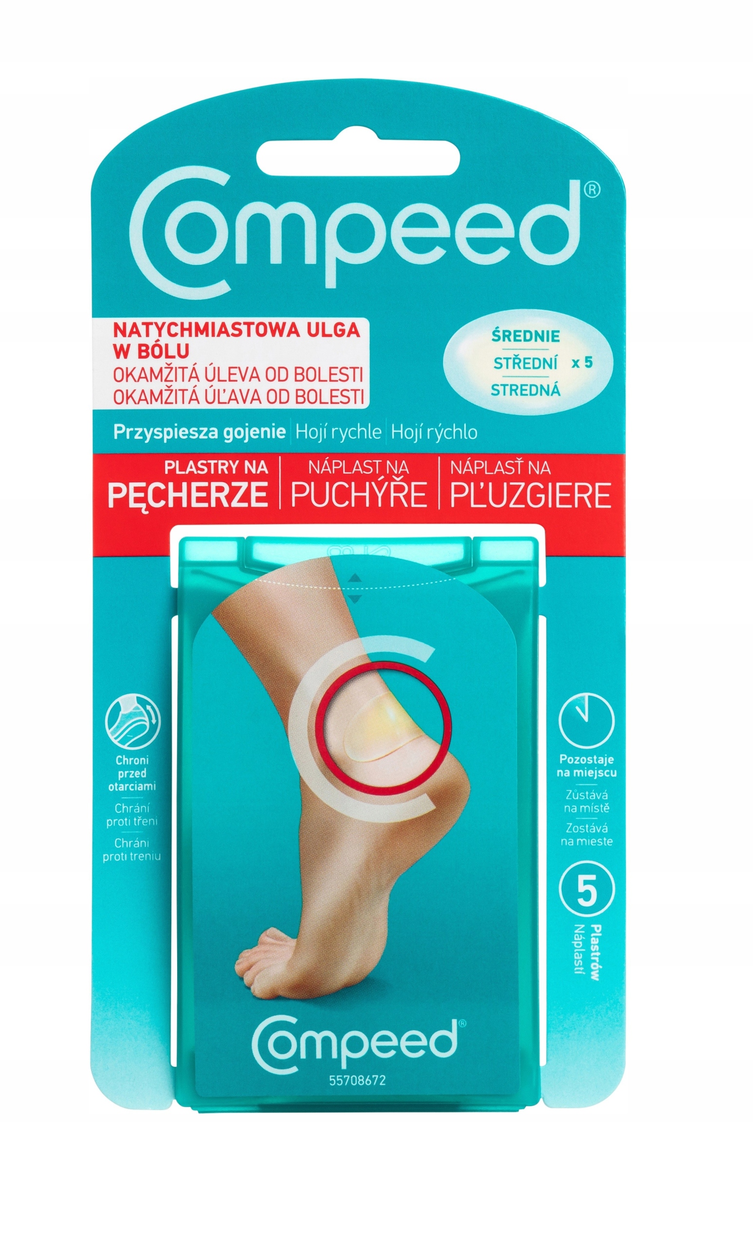 

Compeed Plastry na pęcherze na piętę średnie 5szt.