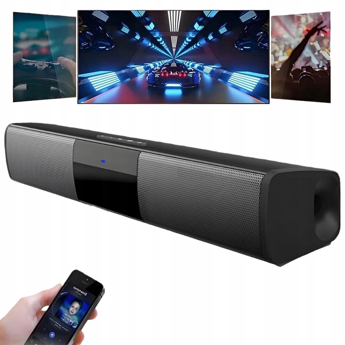 Bluetooth Reproduktor 5.0 Fm Soundbar Pro Notebook Fm Usb Černý