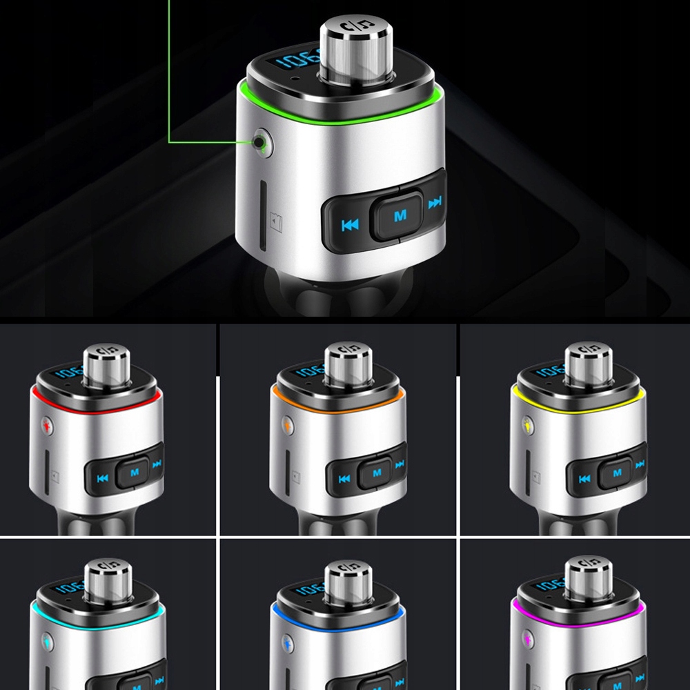 TRANSMITER FM BLUETOOTH BT ŁADOWARKA SAMOCHODOWA DO AUTA 2X USB SD QC 3.0 Kod producenta 01124