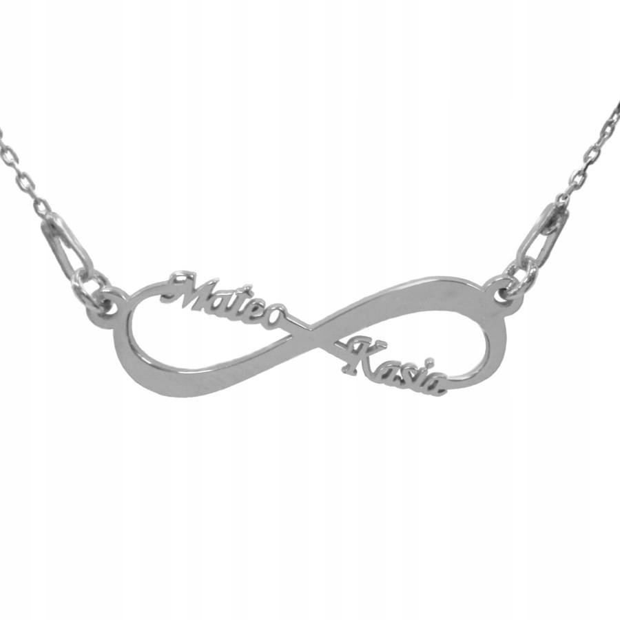 

Naszyjnik srebrny Infinity z imionami AG925