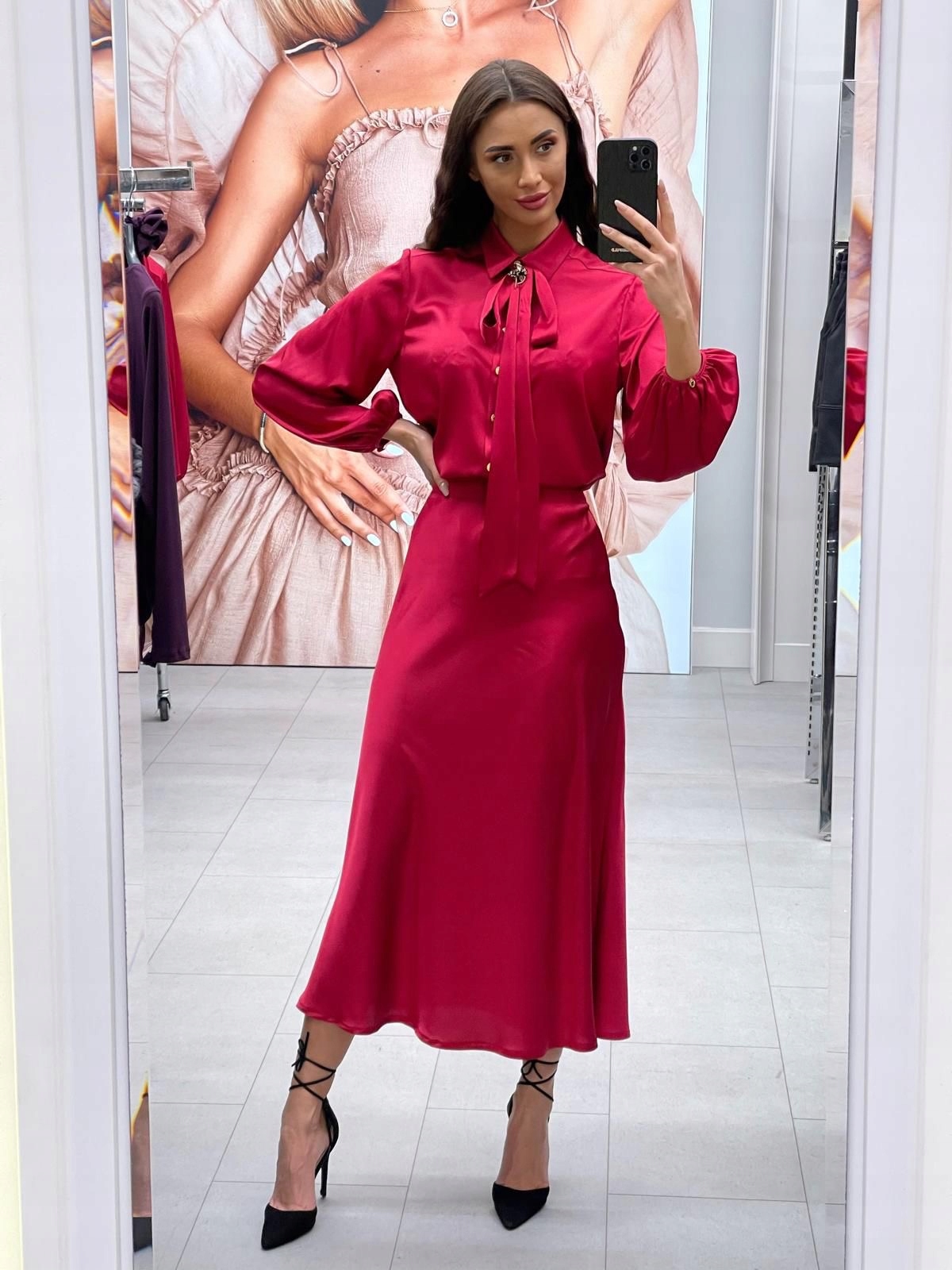 Sukně červená sukně 0974S Lalous velikost L