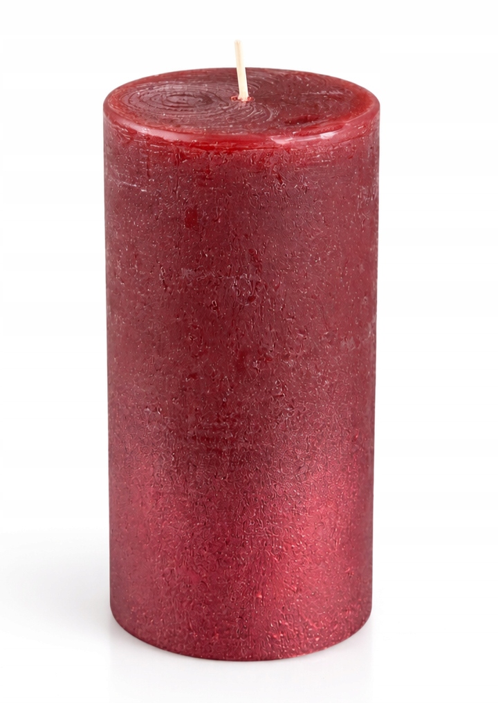 Świeca dekoracyjna walec – bordowa,13 cm,Ø 6,8 cm, czas palenia 38h