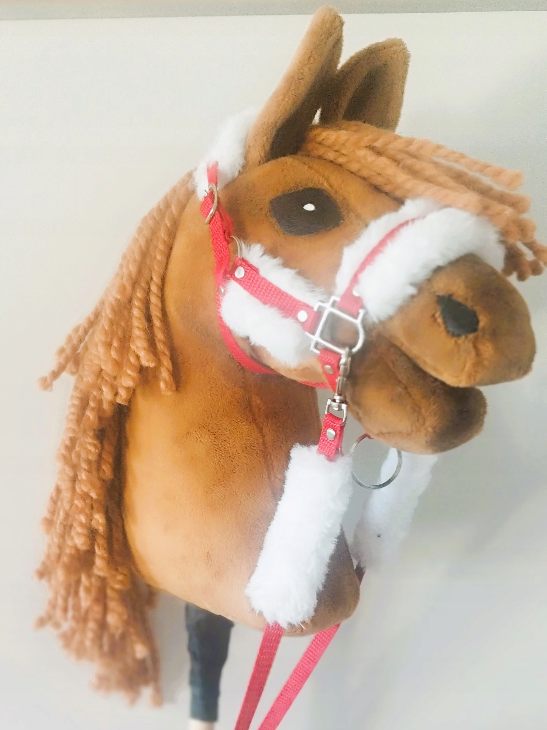 hobby horse A3 kantar dla hh z futerkiem CZERWONY uwiąz wodze Marka bez marki