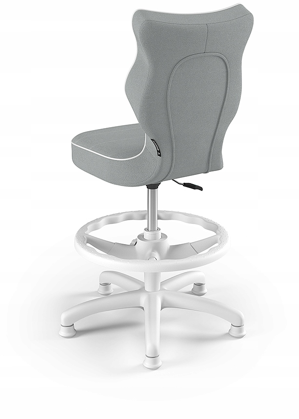 KRZESŁO OBROTOWE DLA DZIECI FOTEL DZIECIĘCY PODNÓŻEK SZARY rozmiar 4 Kolor obicia odcienie szarości