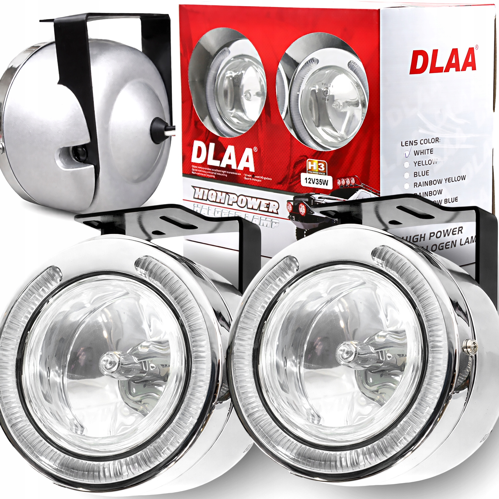 Automobilové Halogeny 12V Pro PL99 Bílé Led Kroužek Homologace H3 Komplet