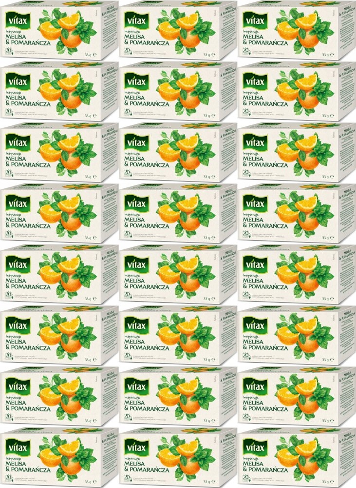 Herbata owocowa Vitax Inspirations melisa i pomarańcza torebki 20szt x24