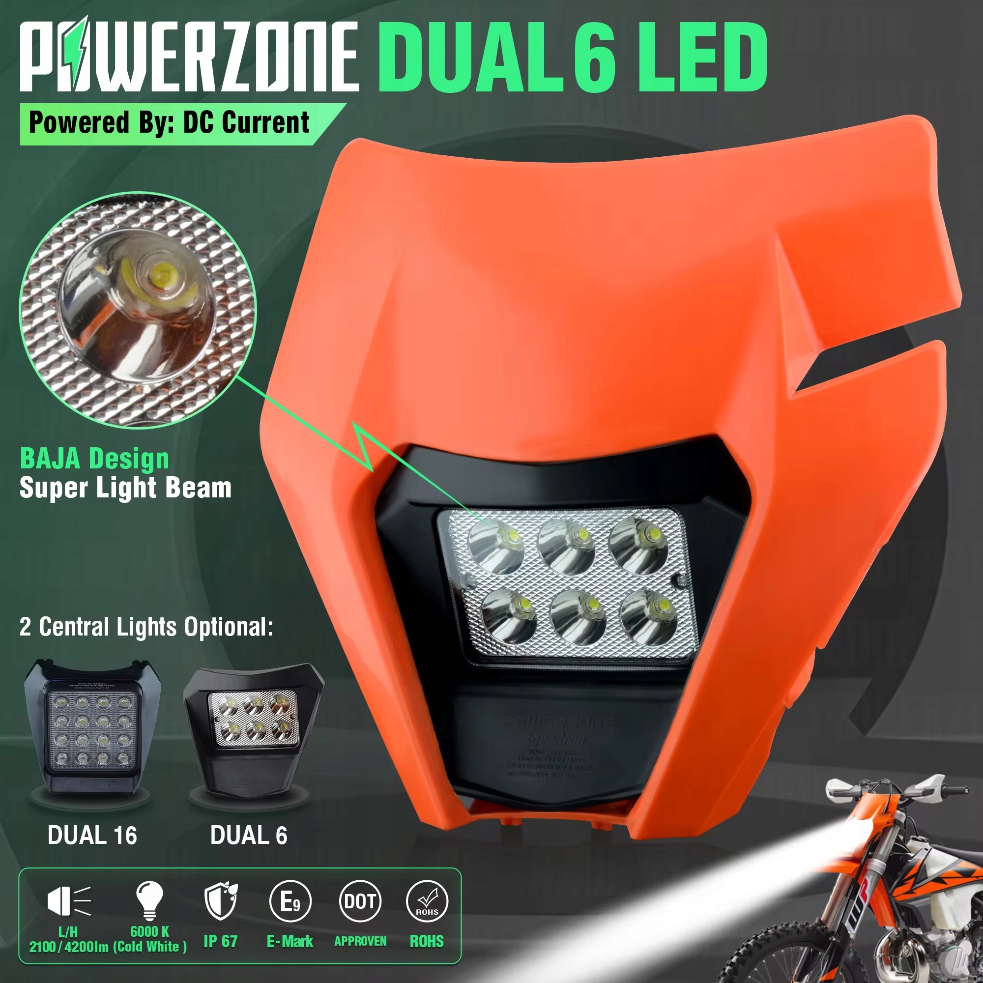 LAMPA KTM EXC HOMOLOGACJA ENDURO EXC-F REFLEKTOR CZOŁOWY SUPERMOTO GAS GAS