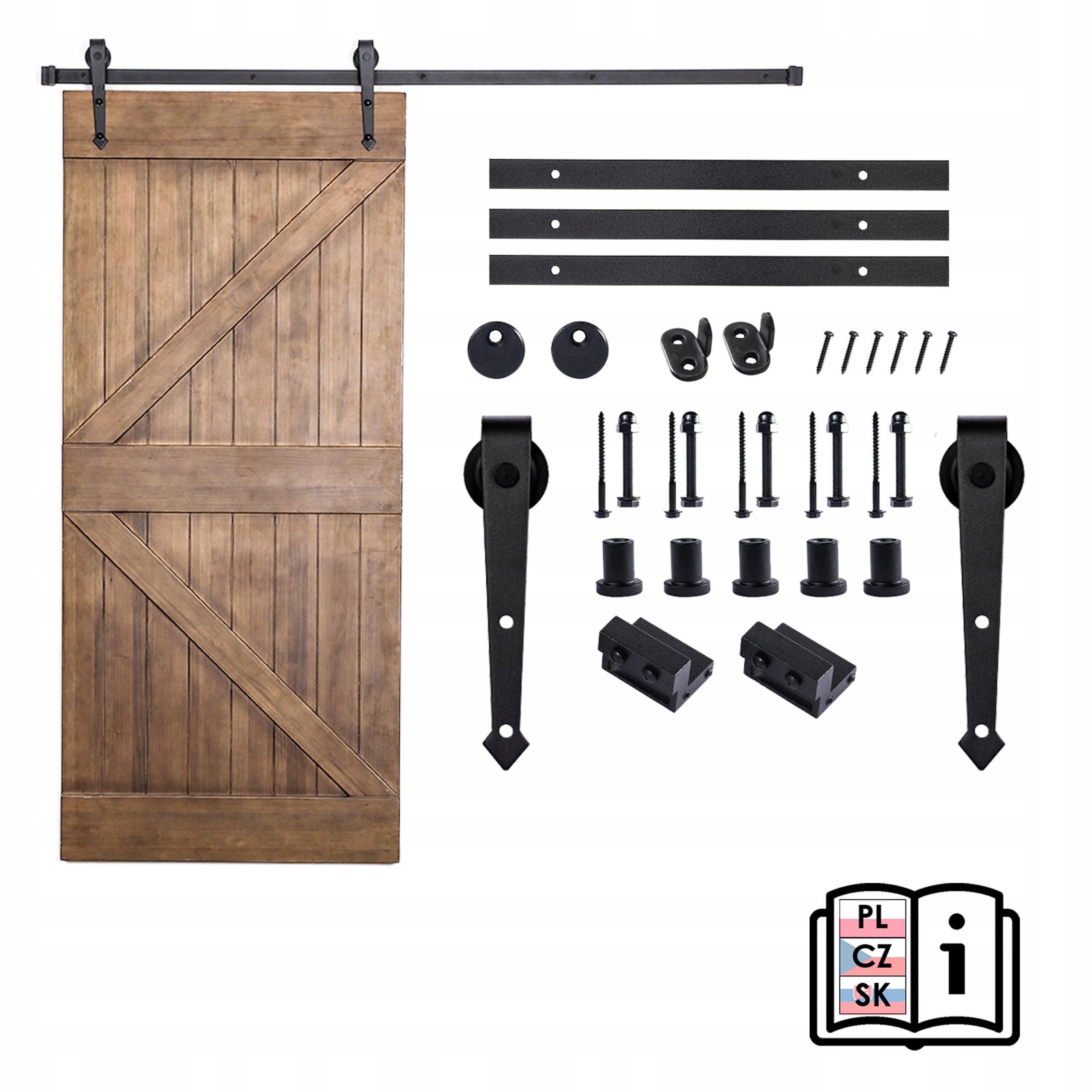 Systém pre posuvné dvere S Vodiacou Lištou Z Masívneho Kovu, 3 m vzor Šípka