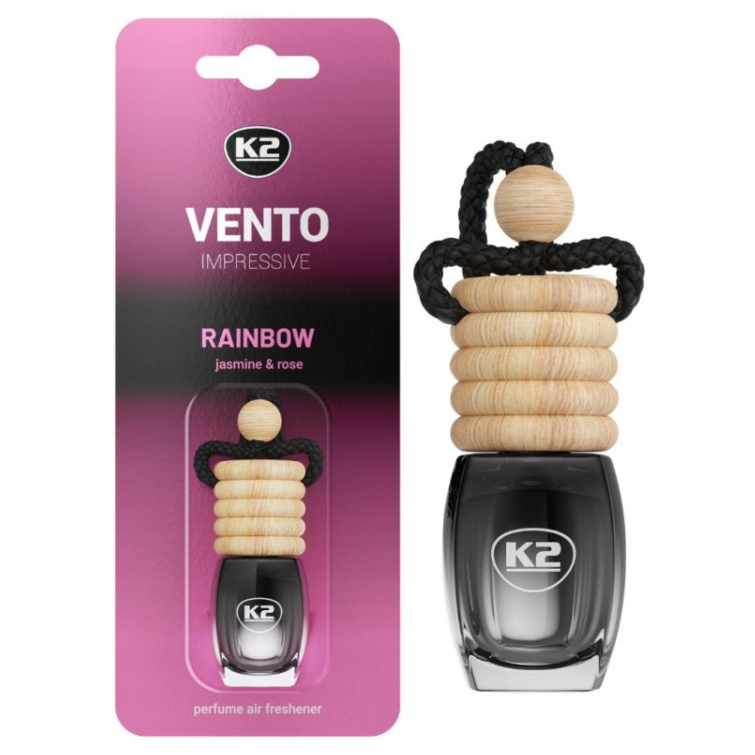 ZAWIESZKA ZAPACH ZAPACHOWA NA LUSTERKO AUTA K2 VENTO RAINBOW 8ML ZAPASZEK Stan opakowania oryginalne