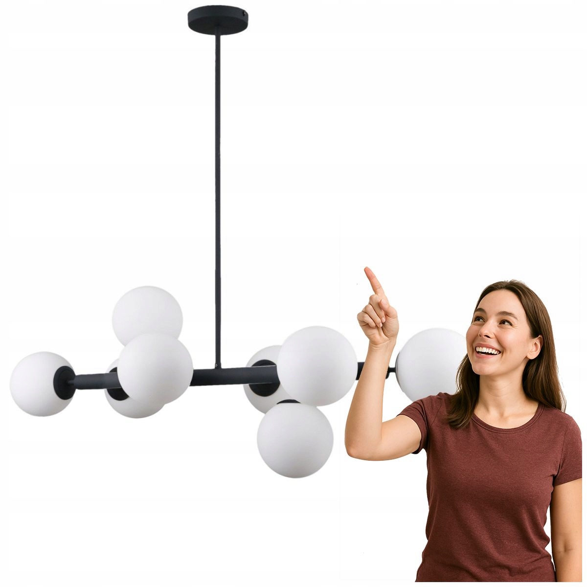 Závěsná lampa Raddi PNS-5510-8-BK Italux