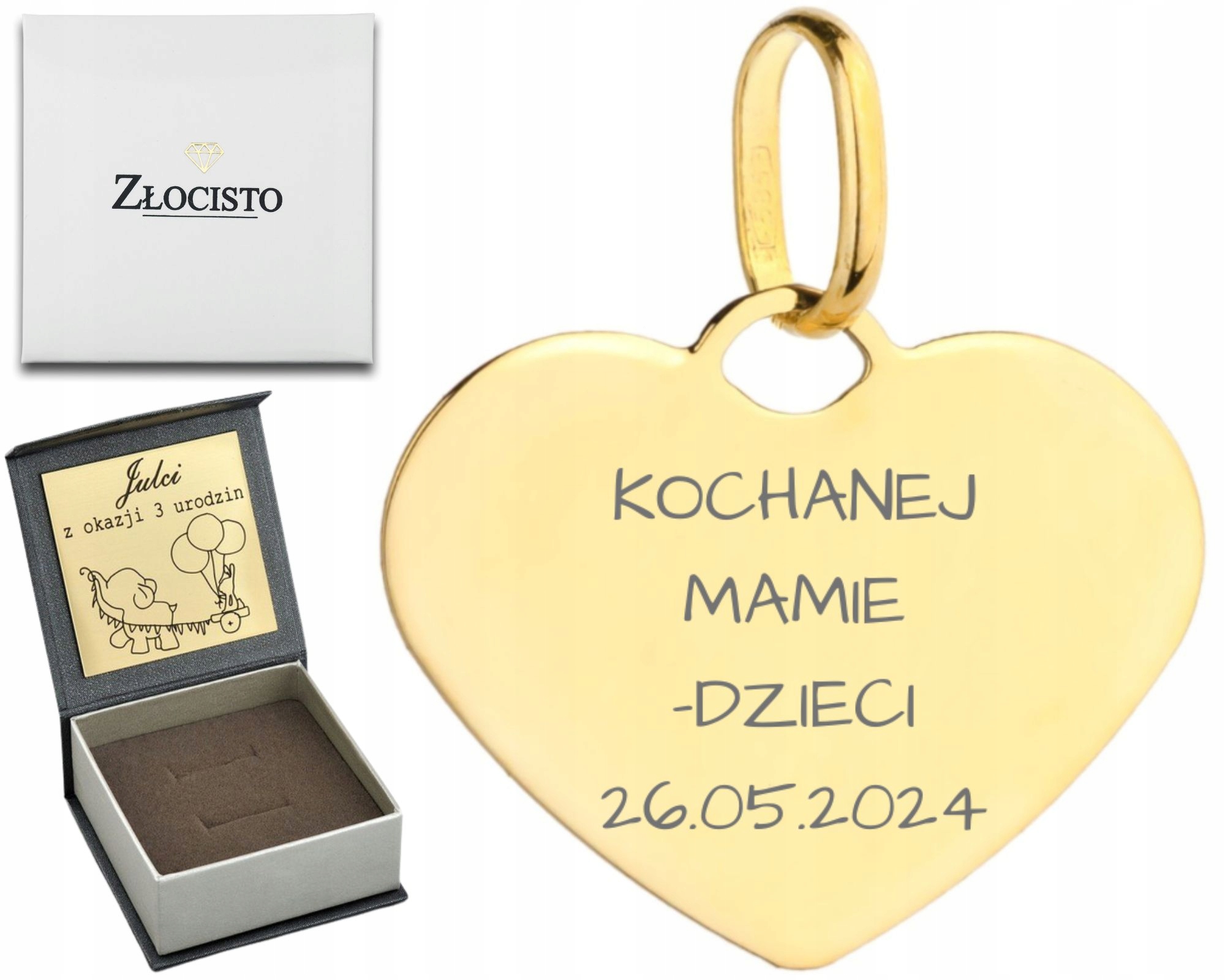 Zlatý Přívěsek 585 Plné Hladké Srdce Pod Gravírování Miluji Tě