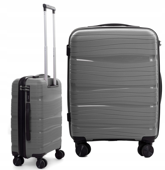 Walizka Kabinowa Mała Bagaż Do Samolotu Polipropylen Tsa Szara