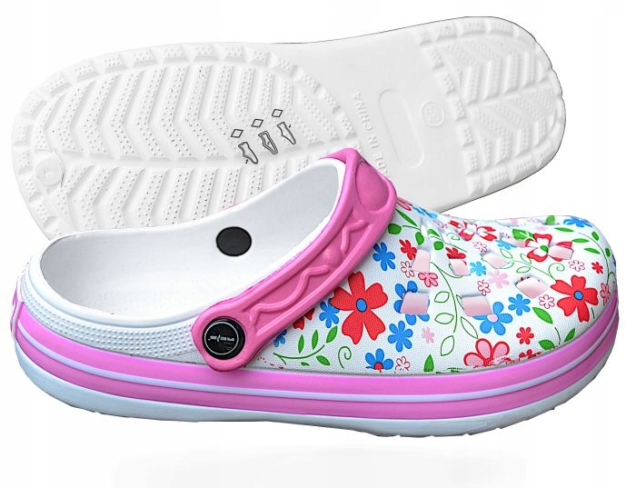 KLAPKI CHODAKI Flower Kroksy PIANKOWE LEKKIE r.38 GRATIS RĘKAWICZKI Model Bcbella