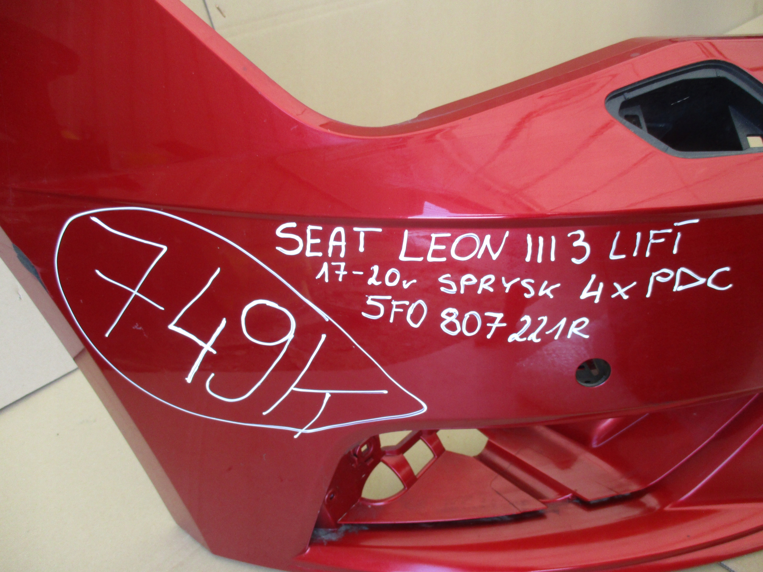 bumper front front Seat Leon 3 III lift 17-20r washer 4xPDC 5F0807221R