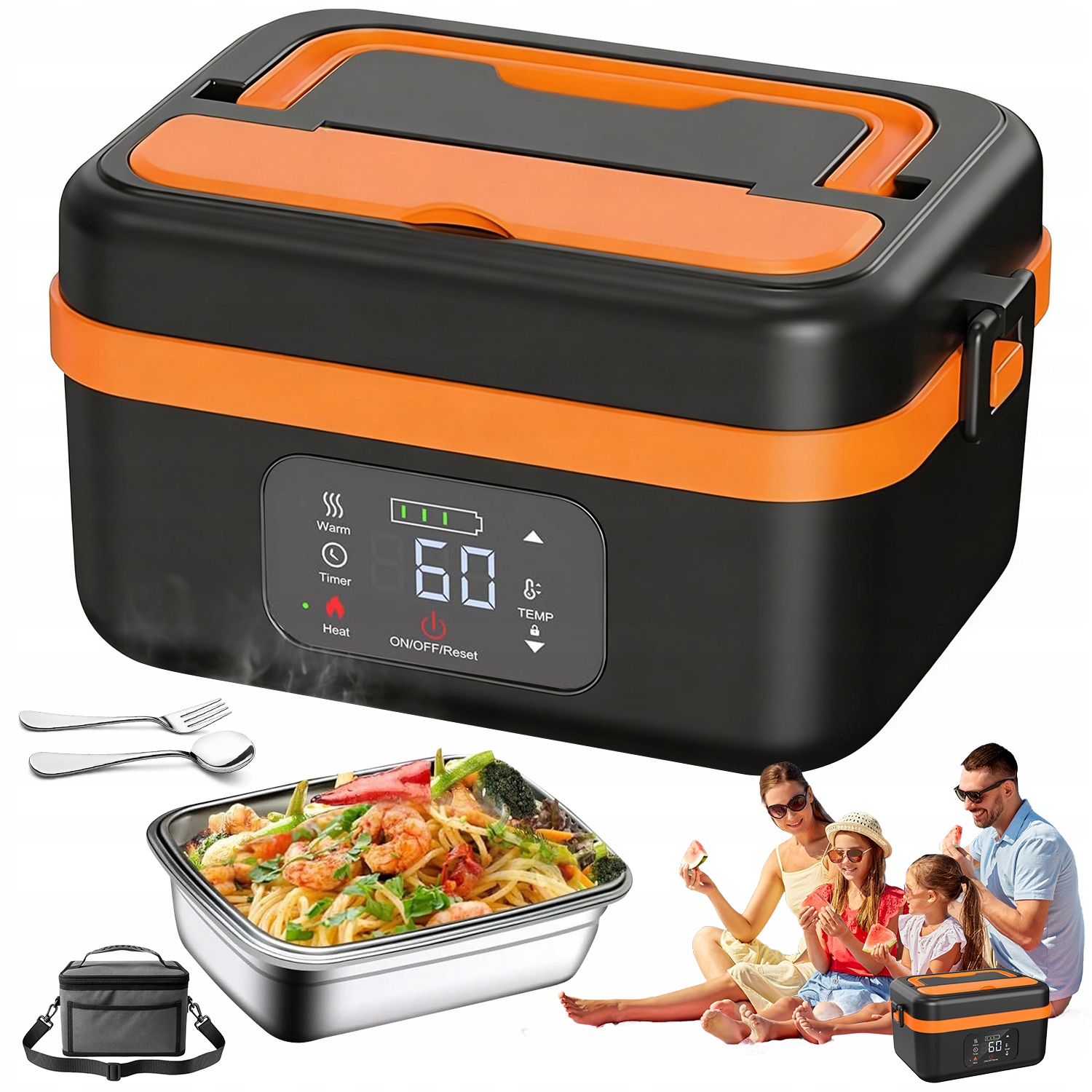 Elektrický Obědový Box 1000 ML Rychlé Zahřátí 60 W Baterie 16000 Mah