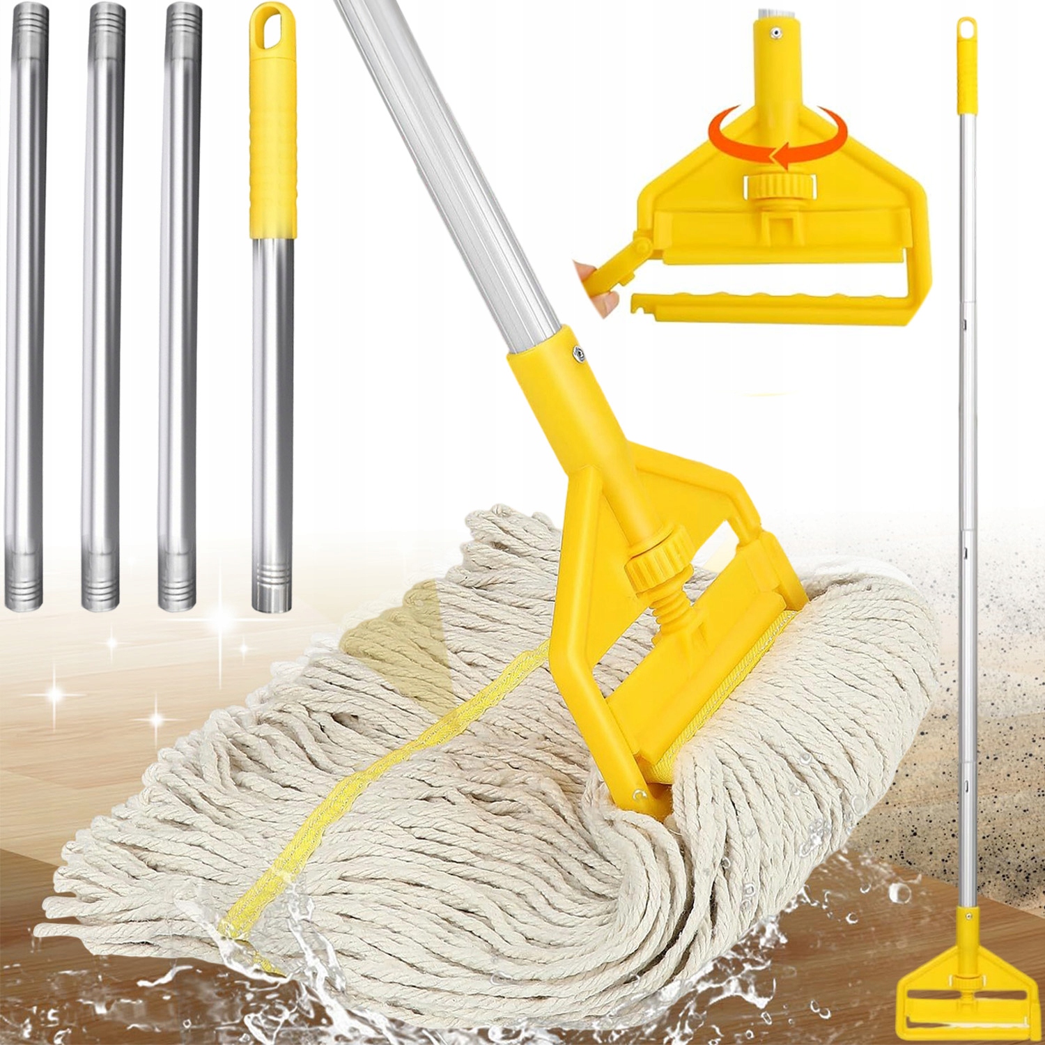 Levně Nástavec Na Mop Bavlněný Savý, Velký, Délka 147 CM, Vhodný Do Domácnosti