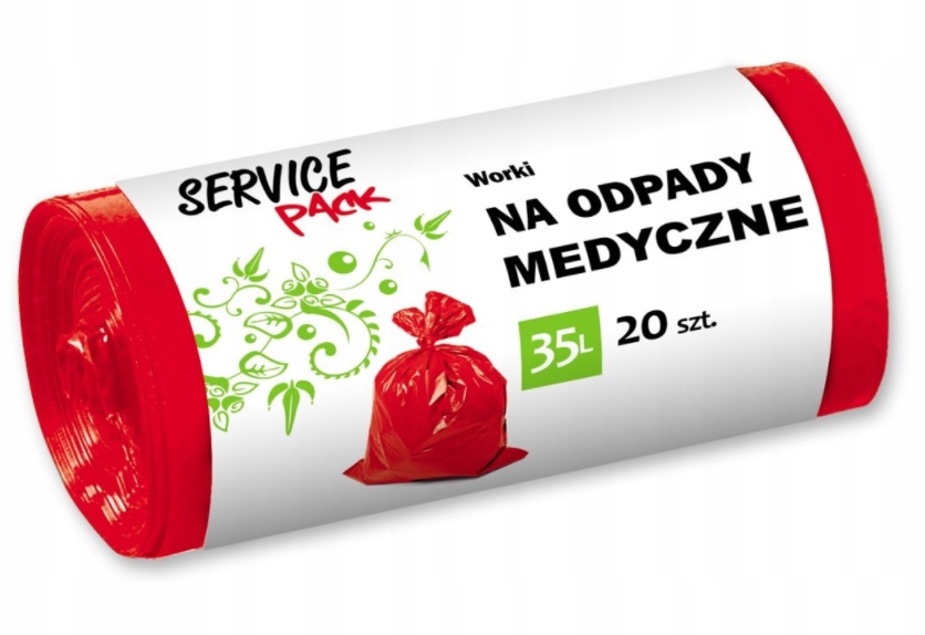 

Worki na odpady medyczne 35 L /20szt czerwone