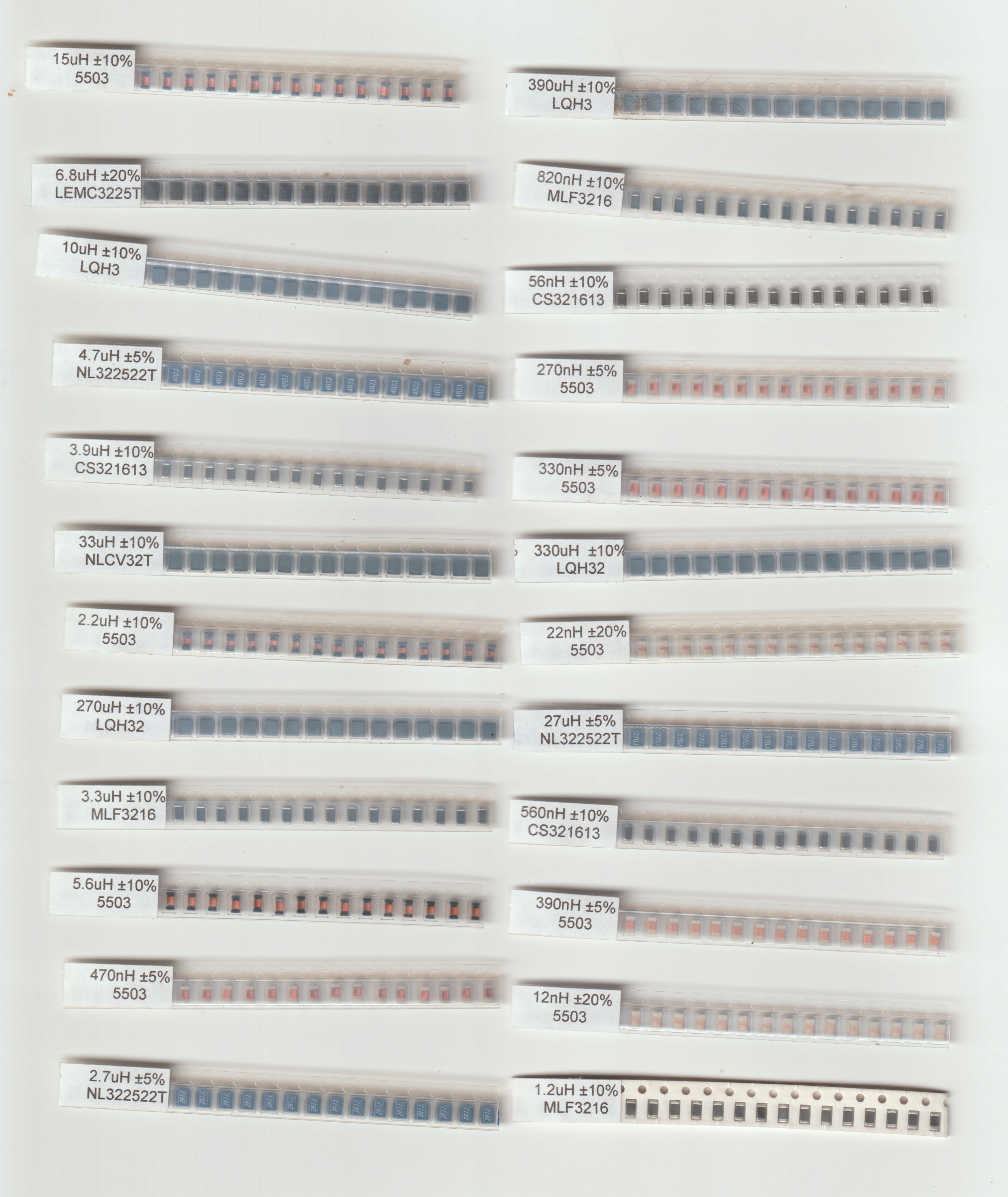 [480szt] Zestaw Dławików Smd 1206+1210 24x20