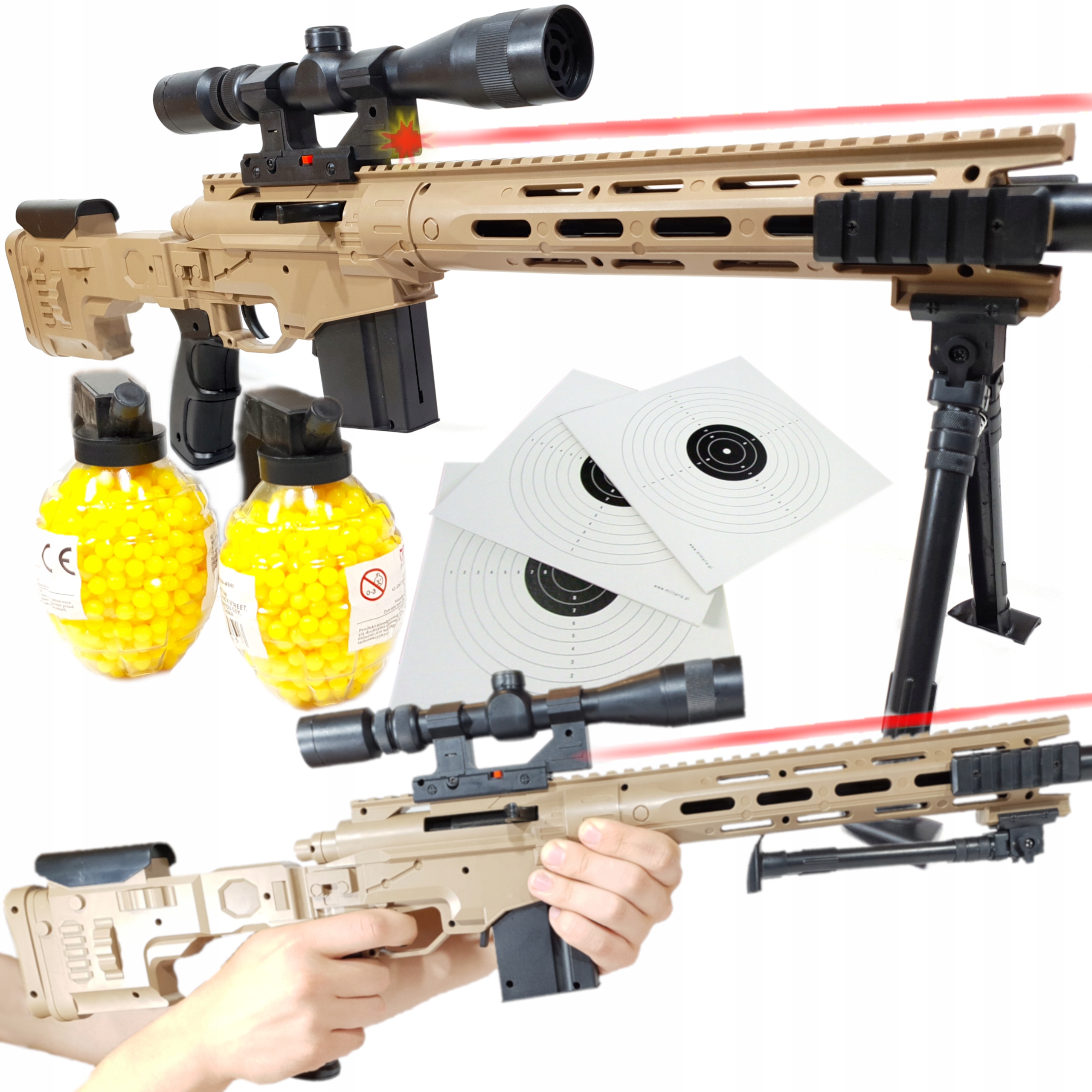 

M107 Karabin Snajperski Na Kulki Laser +2x Granaty
