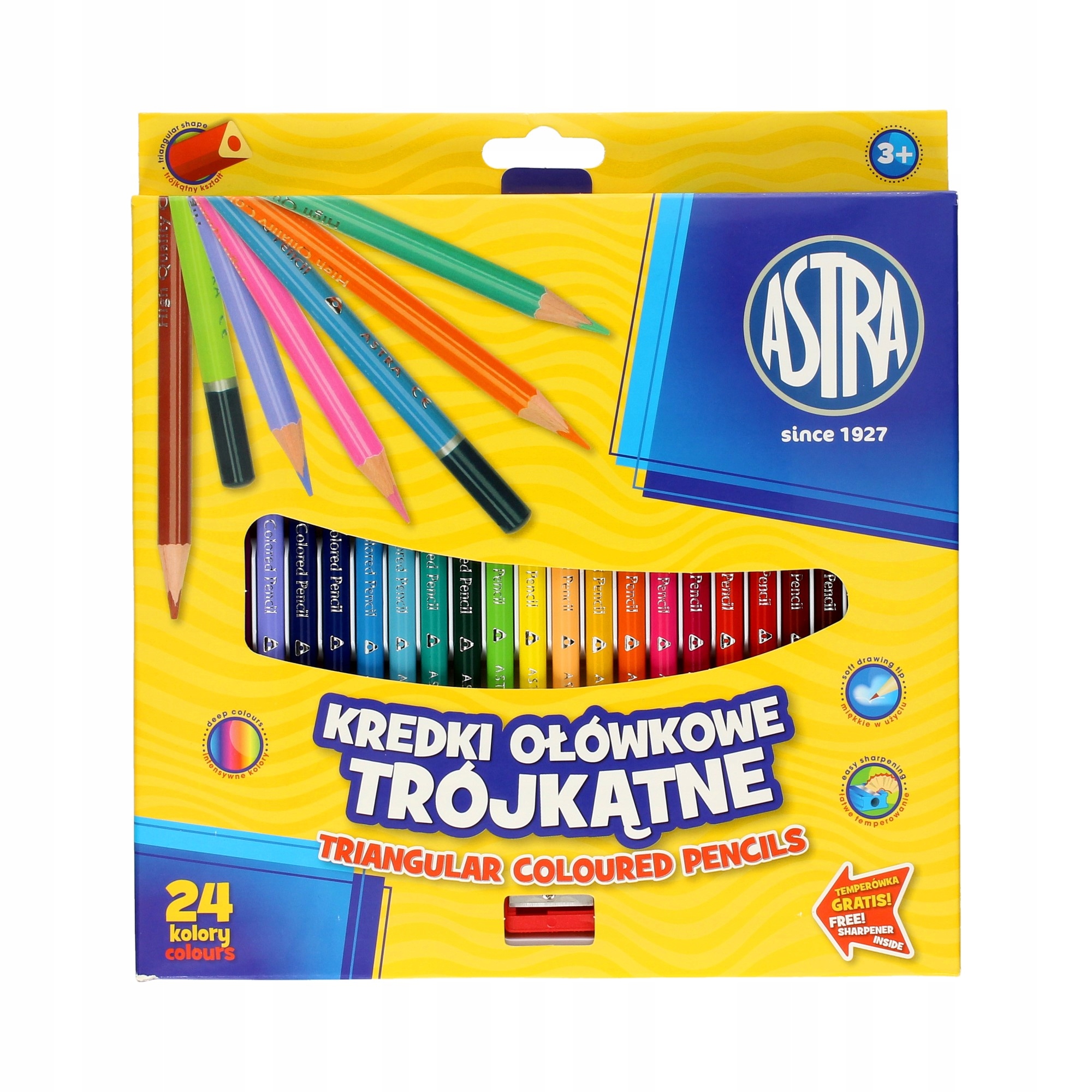 

Kredki ołówkowe 24kol trójkątne Astra