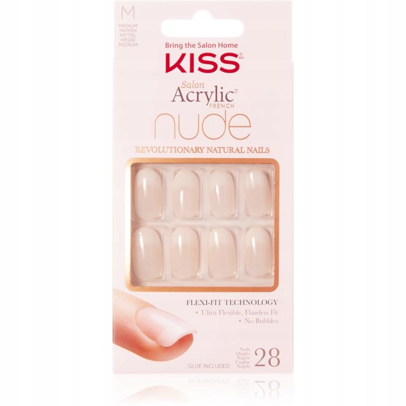 Kiss Nude Nails Graceful umělé nehty medium 28 ks