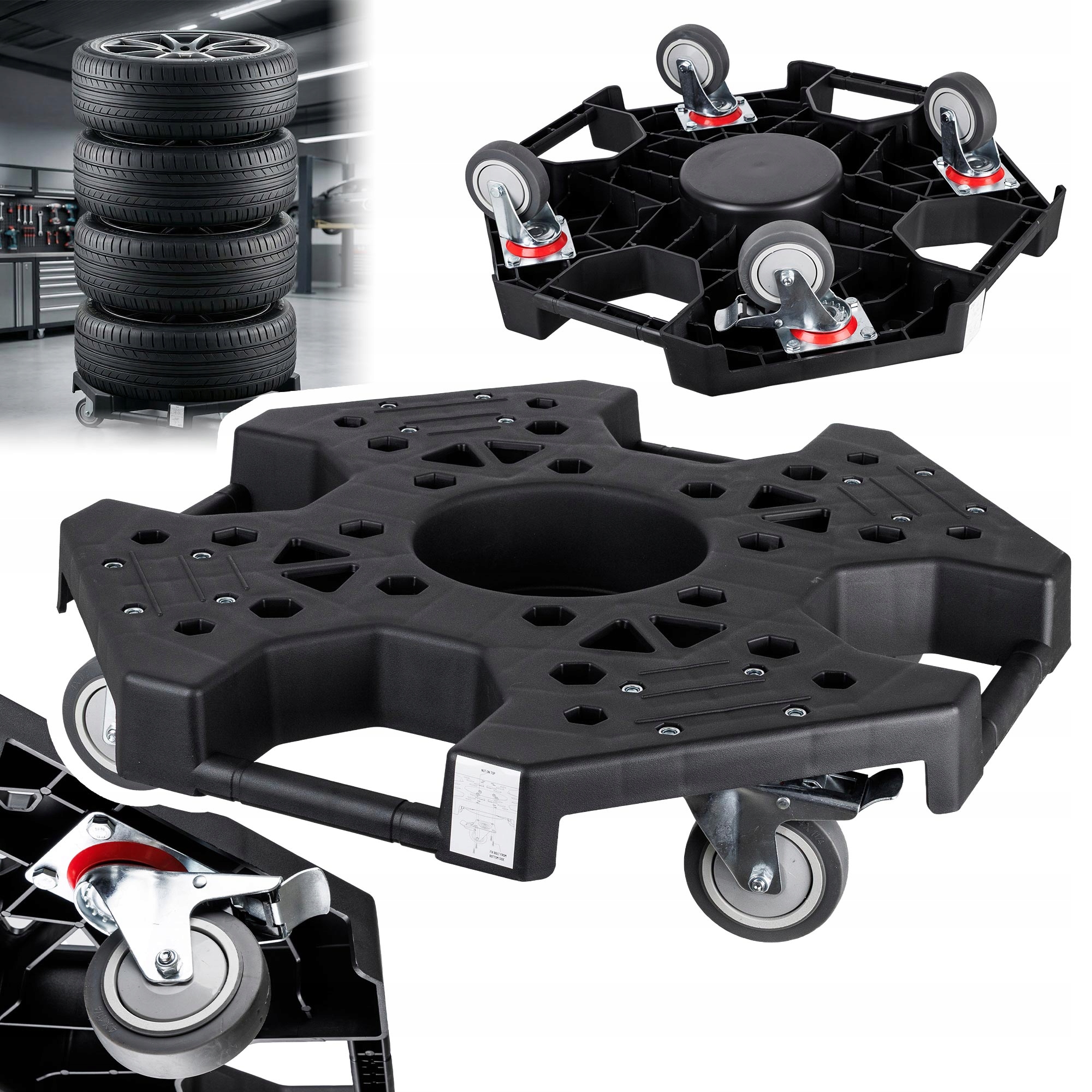 Stojan Platforma pro velká kola Pneumatiky 250 kg Přepravní vozík pro kola