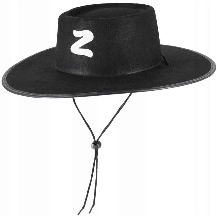 KAPELUSZ CZARNY ZORRO 57 CM PRZEBRANIE DODATEK KARNAWAŁ URODZINY PARTY