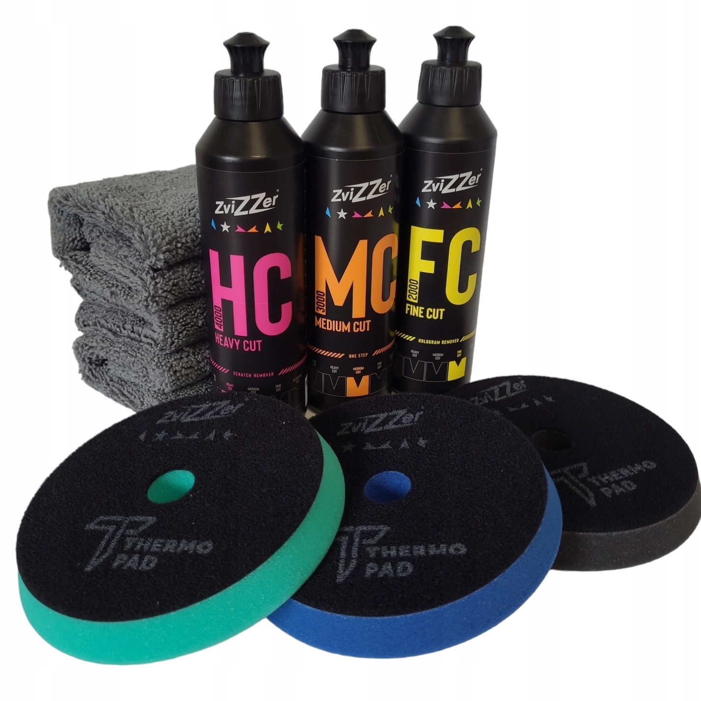

ZviZZer Zestaw 3 Past Polerskich 250ml Gąbki