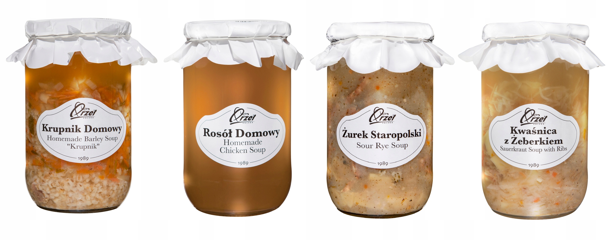 Levně Orzeł Polska Sada hotových domácích polévek (krupník, kvasnička, vývar, žurek)