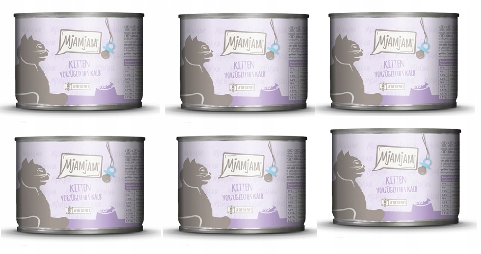 Mjamjam Kitten Telecí s lososovým olejem 6 x 200 g