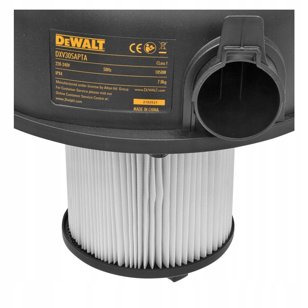 ODKURZACZ PRZEMYSŁOWY DEWALT DXV30SAPTA 30L 1050W gniazdo do elektronarzędz Maksymalna moc 1050 W