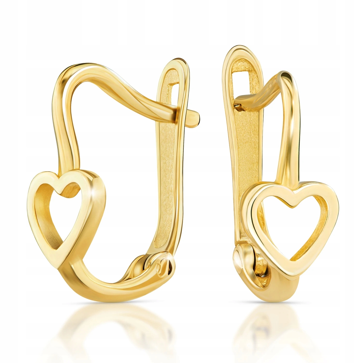 Złote Kolczyki Serduszka 333 Na Angielskim Zapięciu Dla Dziewczynki Komunia