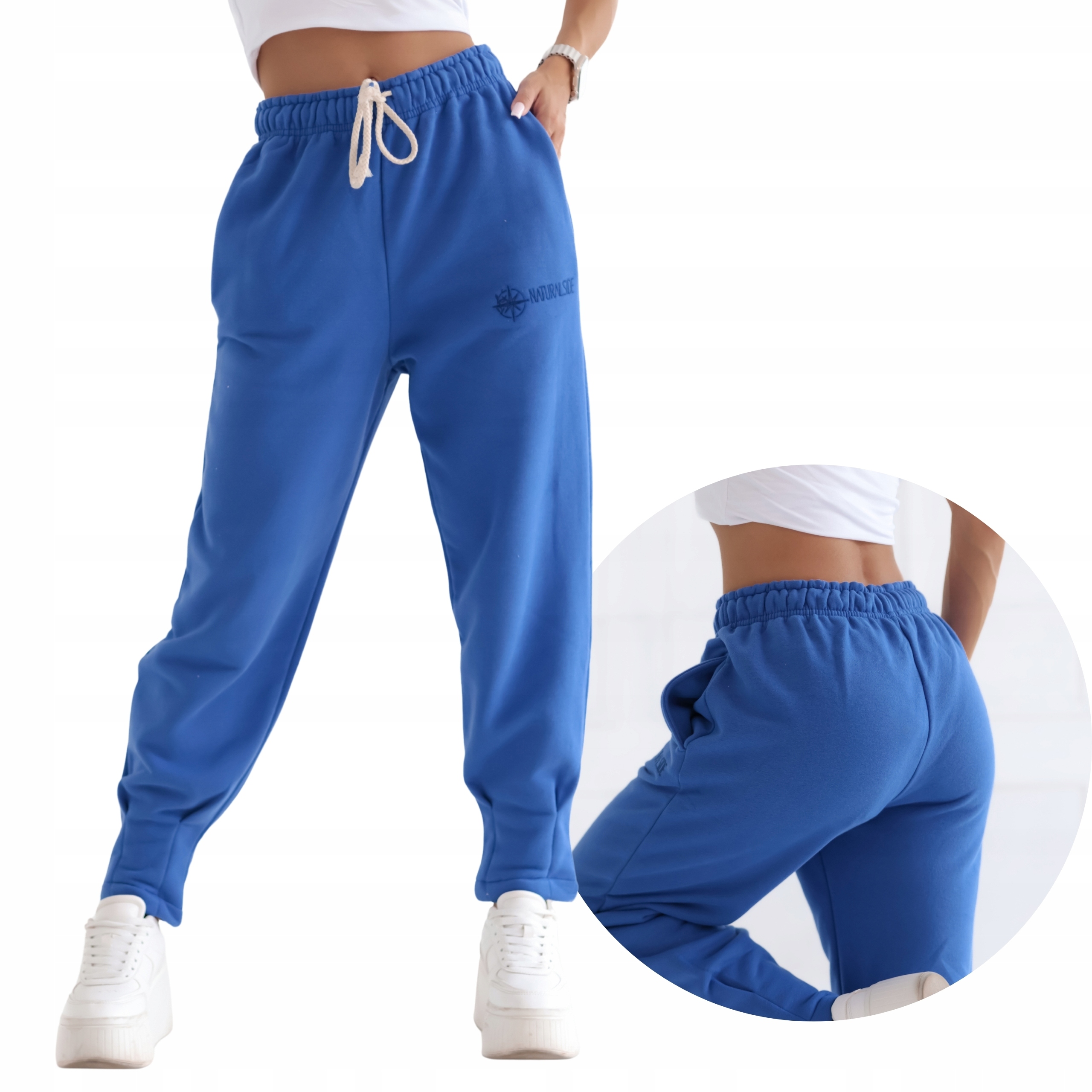 Teplákové kalhoty dámské baggy nohavice baloon Premium dárek modrá XL/XXL