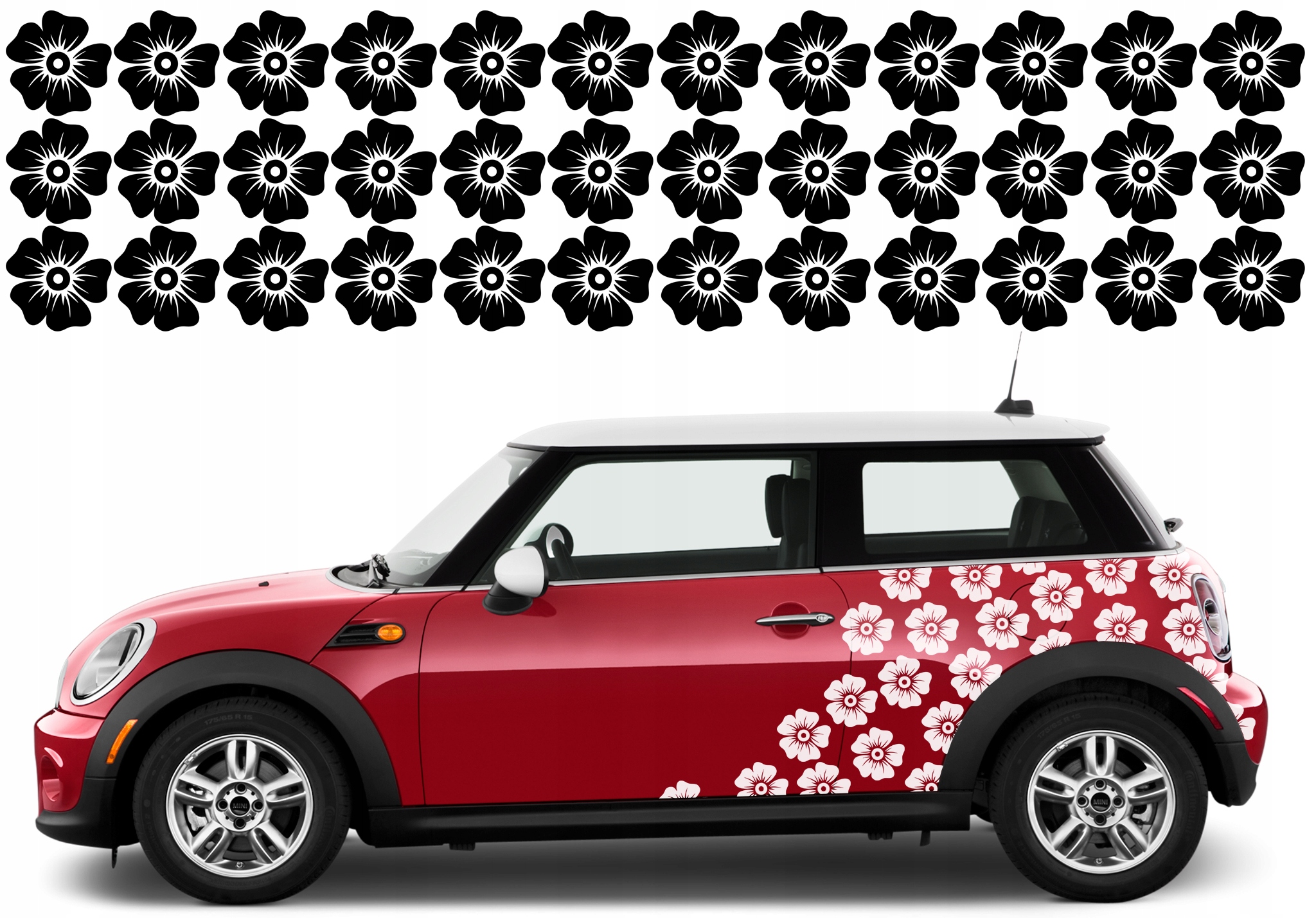 Motiv na Auto Camo Květiny 13x13 cm 2 listy 72 ks