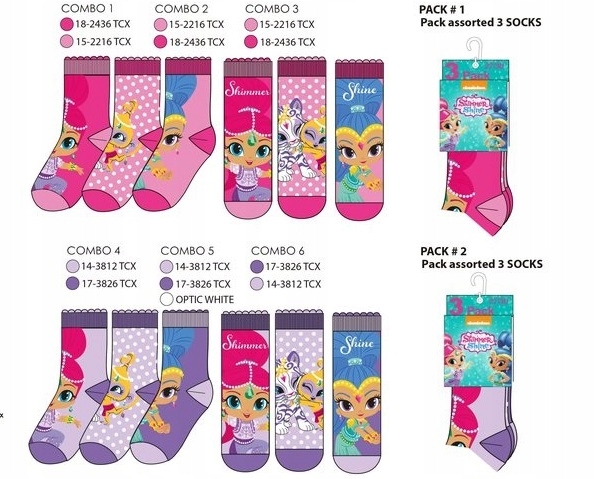 

Shimmer I Shine skarpetki 3-pak rozm: 31-34