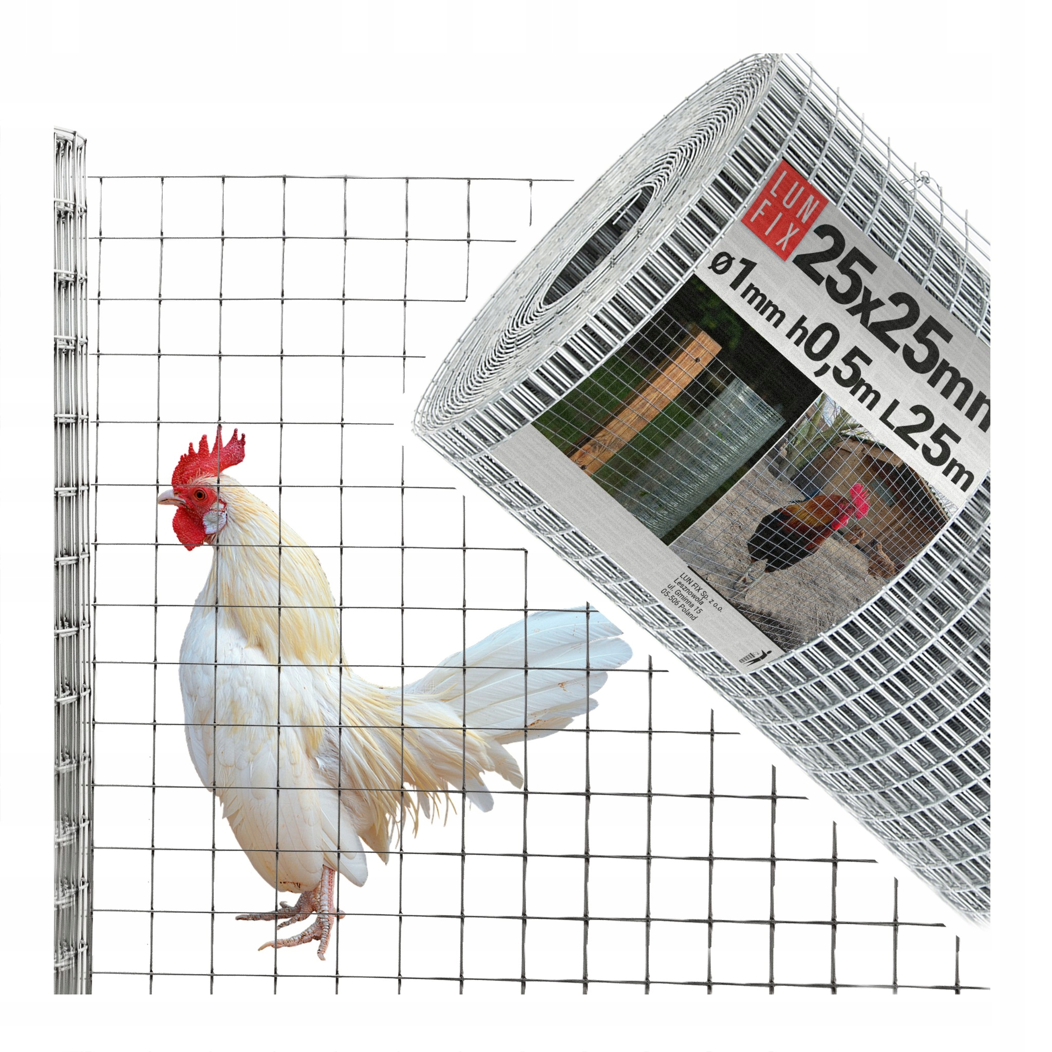 Pěstitelská síť na voliéry 25 m, svařovaná, pozinkovaná, 25x25 h0,5 fi1