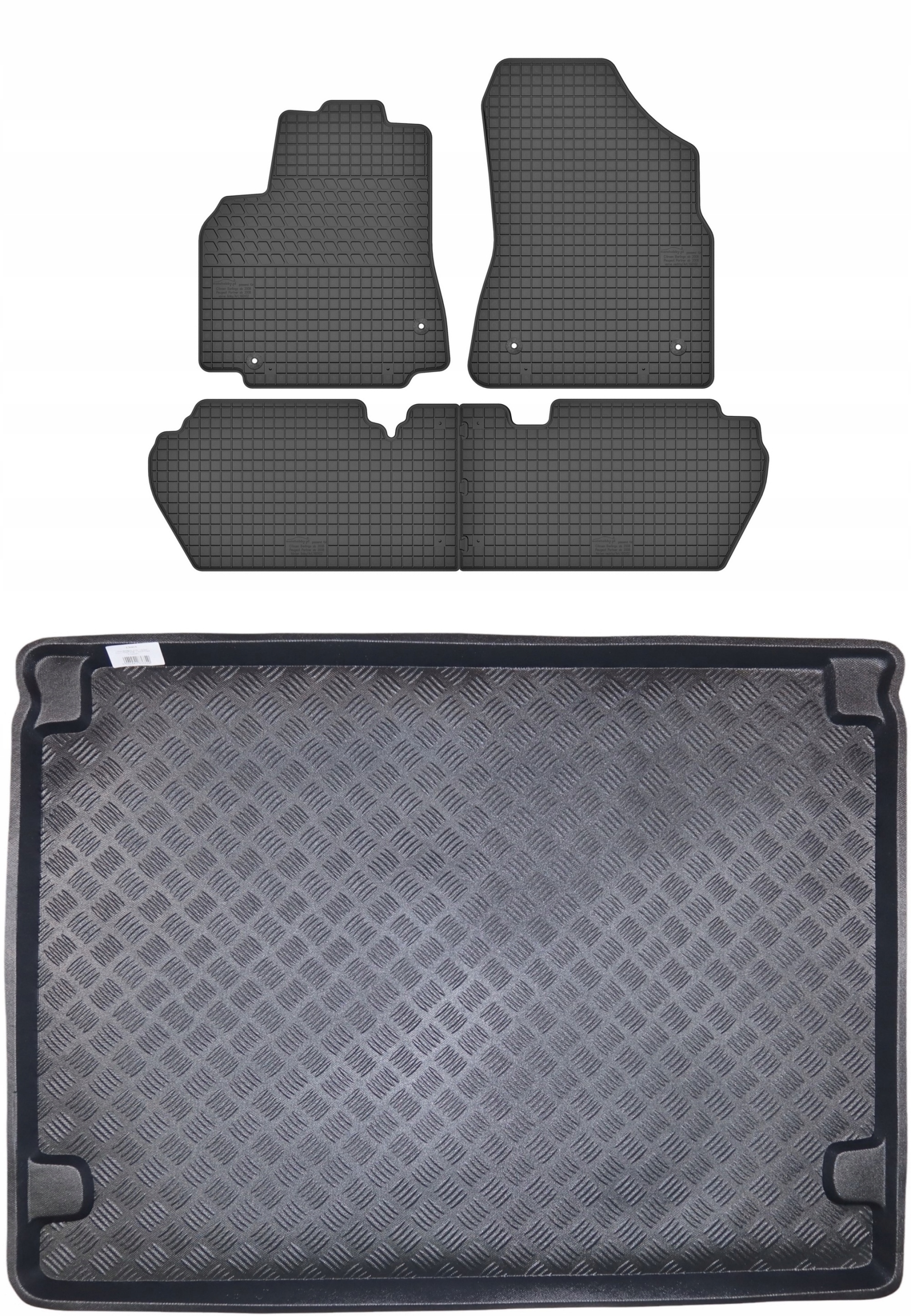 Koberce podložka do zavazadlového prostoru: Peugeot Partner (5 sedadel) od roku 2007