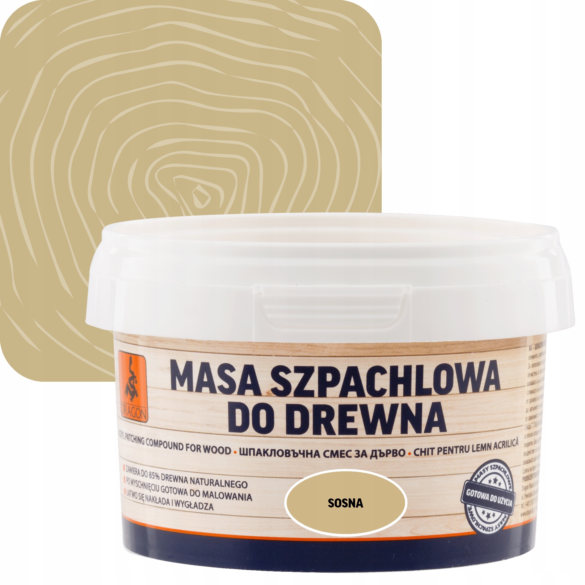 

Masa szpachlowa do drewna Sosna 0,25kg Dragon
