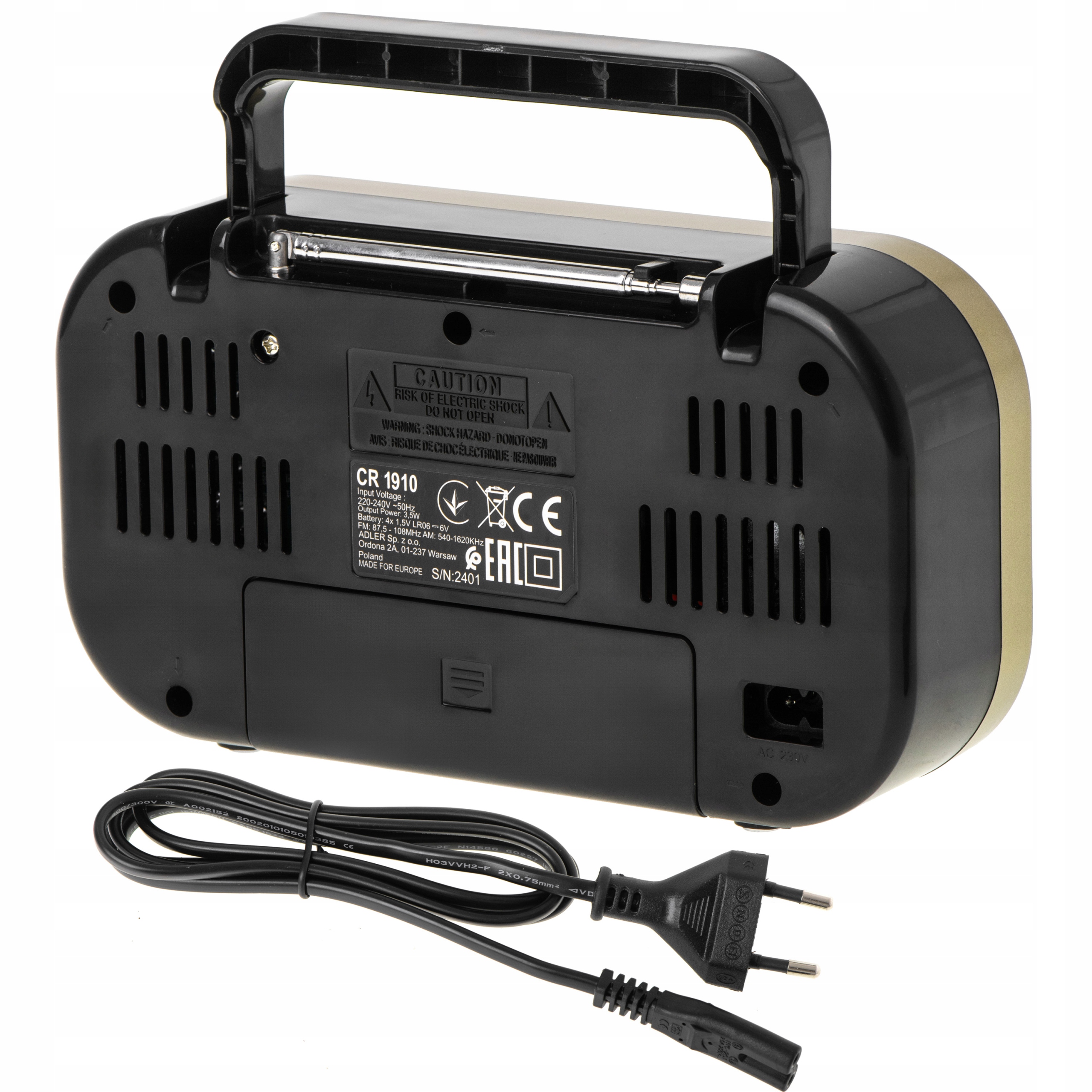 Radio Adler CR 1910g FM/AM Przenośne Zasilanie Sieciowe i Bateryjne
