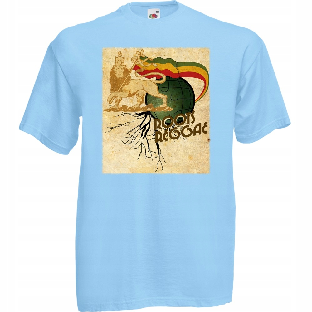 

Koszulka z nadrukiem roots reggae rasta M błękitn