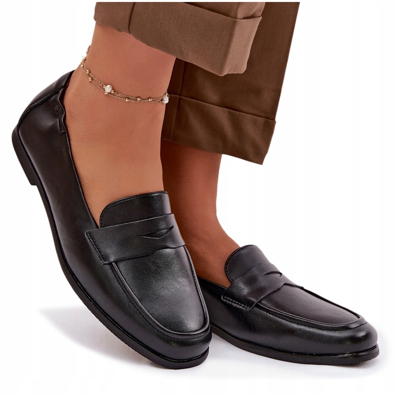 Dámské Mokasíny Z Přírodní Kůže Elegantní Vinceza 18122 Černé 38