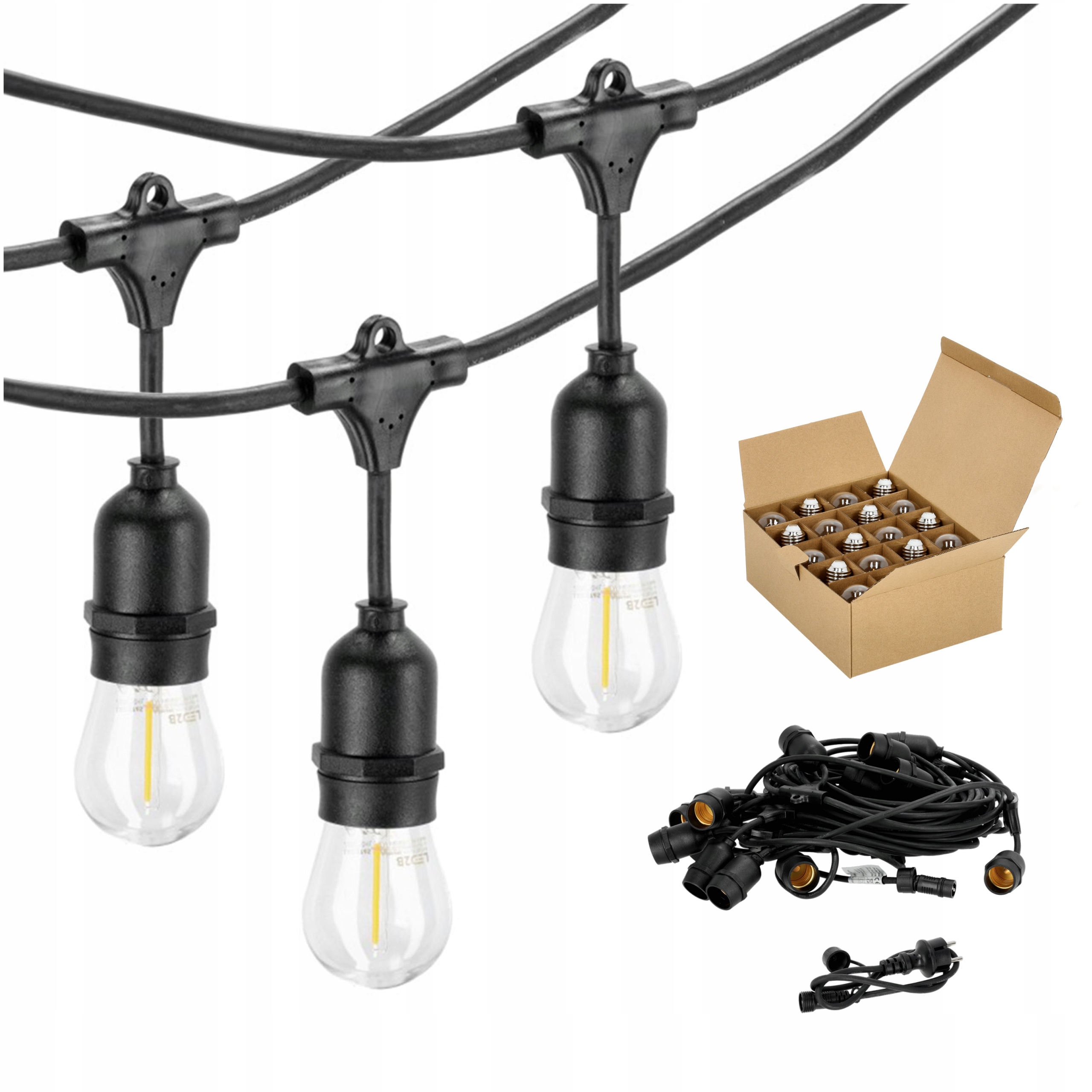 Dekorativní zahradní girlanda Světelný řetěz 20 m na 20 x 1 W IP44 žárovky