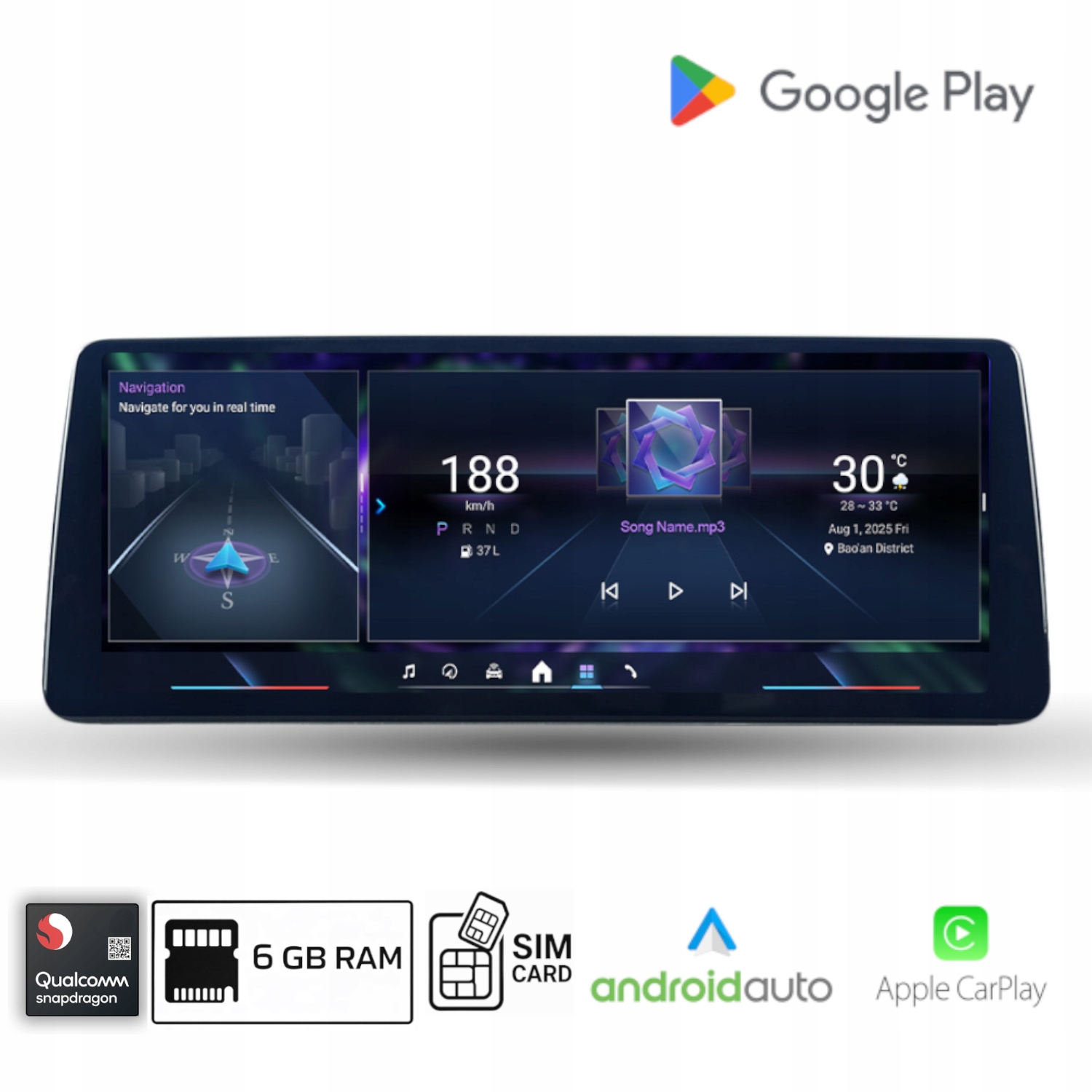 Android Rádio Bmw E90 E91 E92 E93 s CarPlay Qualcomm 668s, 6 Gb Ram