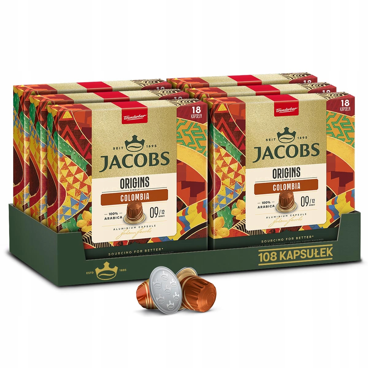 Kapsułki Jacobs Origins Colombia do Nespresso(r)* zestaw 6 opakowań