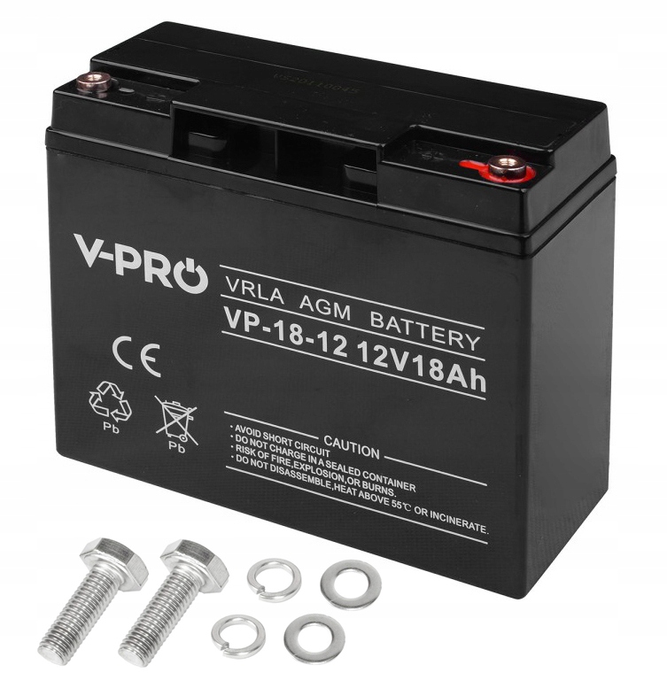 

Akumulator Agm Vpro 12V 18Ah Vrla Bezobsługowy Pro