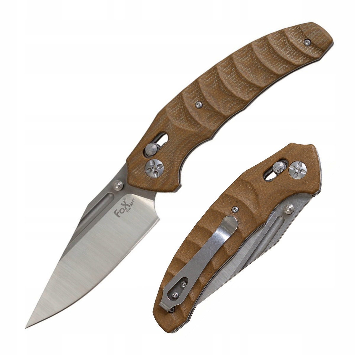 Skládací nůž, rukojeť Micarta, ocel 8Cr14Mov, 22 cm, klip